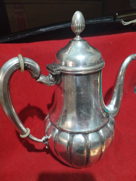 Ceainic antic alpaca placata cu argint,