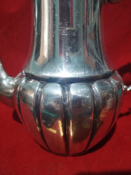 Ceainic antic alpaca placata cu argint,