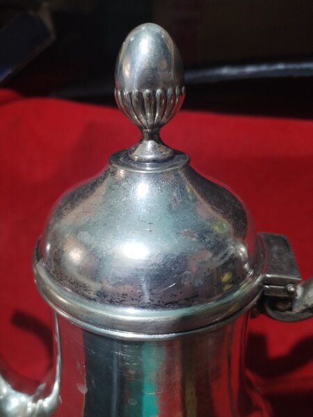 Ceainic antic alpaca placata cu argint,