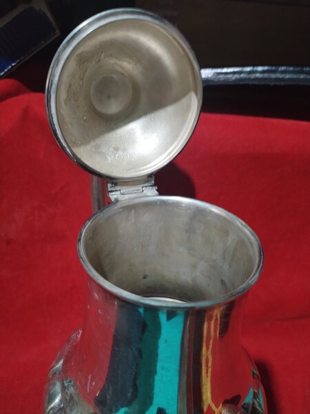 Ceainic antic alpaca placata cu argint,