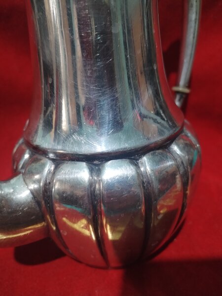 Ceainic antic alpaca placata cu argint,