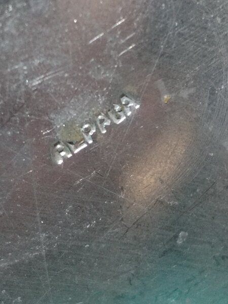 Ceainic antic alpaca placata cu argint,